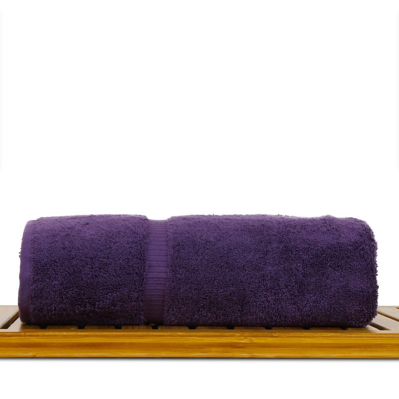 BC BARE COTTON Luxury Hotel & Spa Collection Highly Absorbent, Quick Dry 100% Turkish Cotton 700 GSM, Eco Friendly Towel, for Bathroom Dobby Border Soft Bath Towel Set 27 X 54 -Plum, Bath Towels - Set of 4 - Image 4